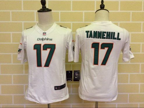 Youth Miami Dolphins #17 Ryan Tannehill White Road NFL Nike Game Jersey