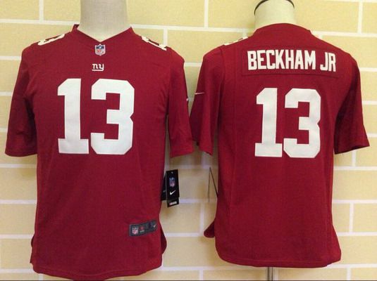 Youth New York Giants #13 Odell Beckham Jr Nike Red Game Jersey