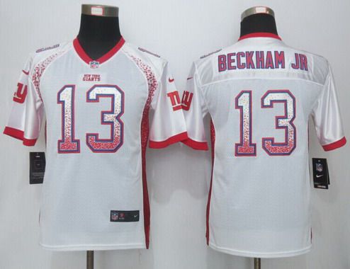 Youth New York Giants #13 Odell Beckham Jr White Drift Fashion NFL Nike Jersey
