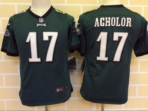 Youth Philadelphia Eagles #17 Nelson Agholor Midnight Green Team Color NFL Nike Game Jersey