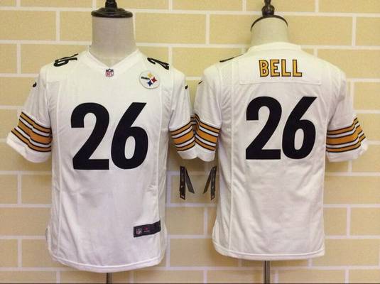 Youth Pittsburgh Steelers #26 LeVeon Bell Nike White Game Jersey