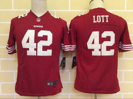 Youth San Francisco 49ers #42 Ronnie Lott Nike Red Game Jersey
