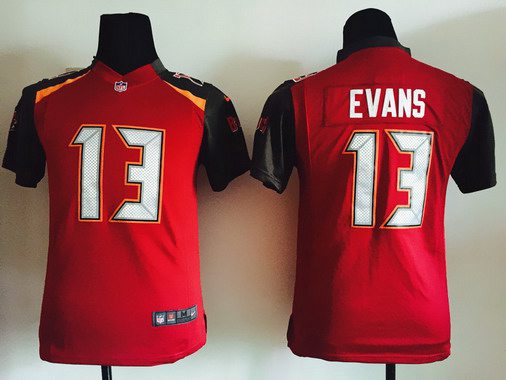 Youth Tampa Bay Buccaneers #13 Mike Evans Red Team Color NFL Nike Game Jersey
