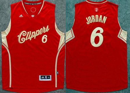Men's Los Angeles Clippers #6 DeAndre Jordan Revolution 30 Swingman 2015 Christmas Day Red Jersey