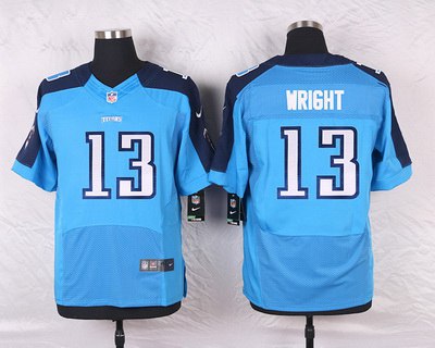 Men's Tennessee Titans #13 Kendall Wright Light Blue Team Color NFL Nike Elite Jersey