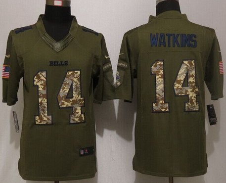 Men's Buffalo Bills #14 Sammy Watkins Green Salute To Service 2015 NFL Nike Limited Jersey