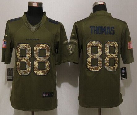 Men's Denver Broncos #88 Demaryius Thomas Green Salute To Service 2015 NFL Nike Limited Jersey