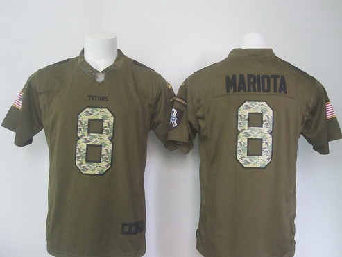Men's Tennessee Titans #8 Marcus Mariota Green Salute To Service 2015 NFL Nike Limited Jersey