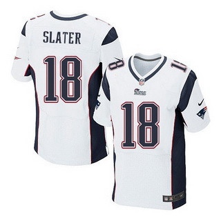 Men's New England Patriots #18 Matthew Slater White Road NFL Nike Elite Jersey