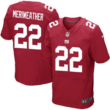 Men's New York Giants #22 Brandon Meriweather Red Alternate NFL Nike Elite Jersey