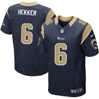 Men's St. Louis Rams #6 Johnny Hekker Navy Blue Team Color NFL Nike Elite Jersey