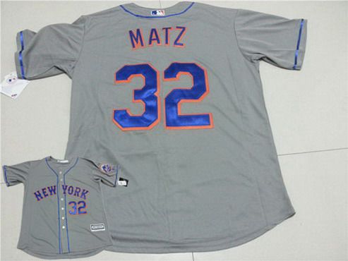Men's New York Mets #32 Steven Matz Gray Road 2015 MLB Cool Base Jersey