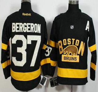 Men's Boston Bruins #37 Patrice Bergeron Reebok Black 2016 Winter Classic Premier Jersey