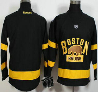 Men's Boston Bruins Blank Reebok Black 2016 Winter Classic Premier Jersey
