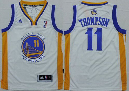Youth Golden State Warriors #11 Klay Thompson White NBA Adidas Jersey