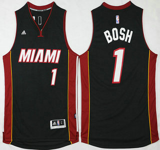 Men's Miami Heat #1 Chris Bosh Revolution 30 Swingman 2014 New Black Jersey