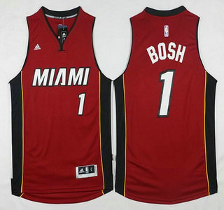 Men's Miami Heat #1 Chris Bosh Revolution 30 Swingman 2014 New Red Jersey