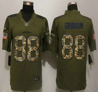Men's Seattle Seahawks #88 Jimmy Graham Green Salute to Service 2015 NFL Nike Limited Jersey