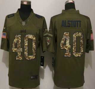 Men's Tampa Bay Buccaneers #40 Mike Alstott Green Salute to Service 2015 NFL Nike Limited Jersey