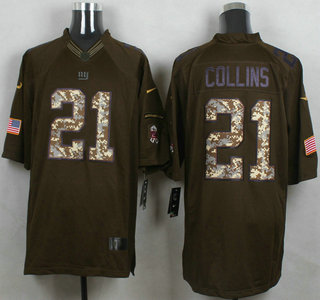 Men's New York Giants #21 Landon Collins Green Salute to Service 2015 NFL Nike Limited Jersey