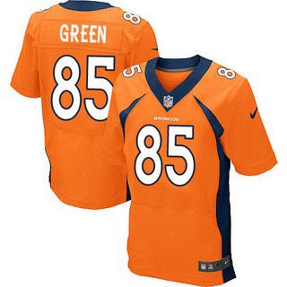 Men's Denver Broncos #85 Virgil Green Orange Team Color NFL Nike Elite Jersey