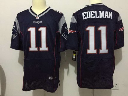 Men's New England Patriots #11 Julian Edelman Navy Blue Team Color 2015 NFL Nike Elite Jersey