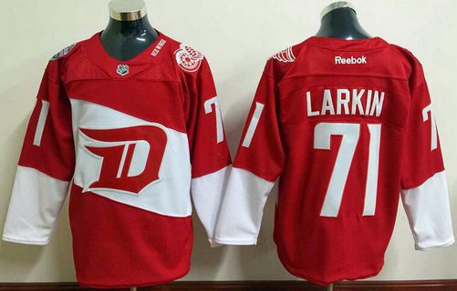 Men's Detroit Red Wings #71 Dylan Larkin Reebok Red 2016 Stadium Series Team Premier Jersey