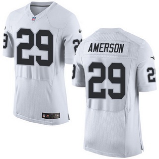 Men's Oakland Raiders #29 David Amerson White Road 2015 NFL Nike Elite Jersey