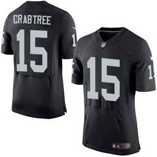 Men's Oakland Raiders #15 Michael Crabtree Black Team Color 2015 NFL Nike Elite Jersey