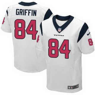 Men's Houston Texans #84 Ryan Griffin White Road NFL Nike Elite Jersey