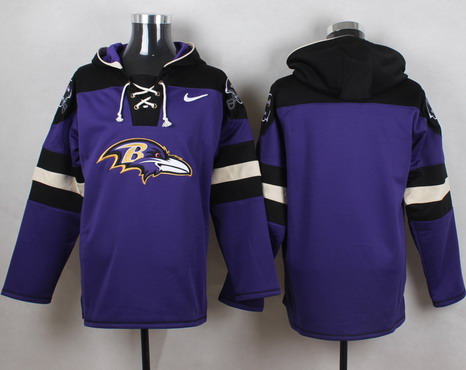 Men's Baltimore Ravens Blank Purple Team Color 2014 NFL Nike Hoodie