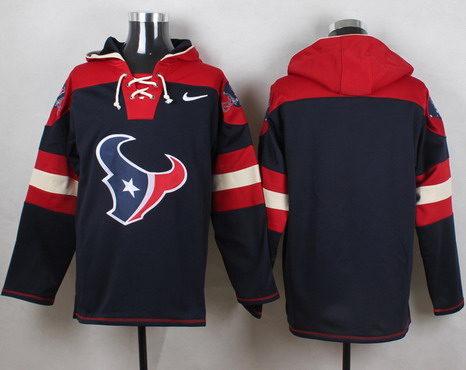 Men's Houston Texans Blank Navy Blue Team Color 2014 NFL Nike Hoodie