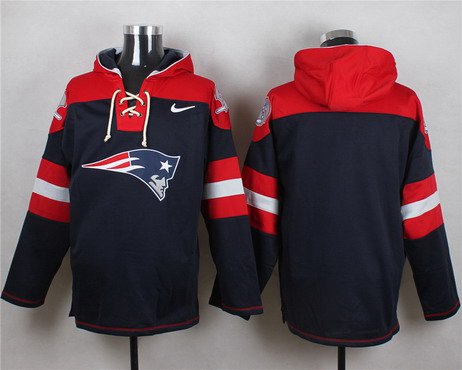 Men's New England Patriots Blank Navy Blue Team Color 2014 NFL Nike Hoodie