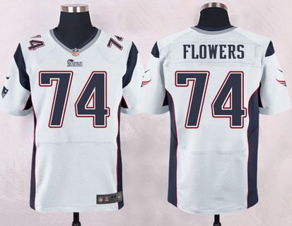 Men's New England Patriots #74 Trey Flowers White Road NFL Nike Elite Jersey