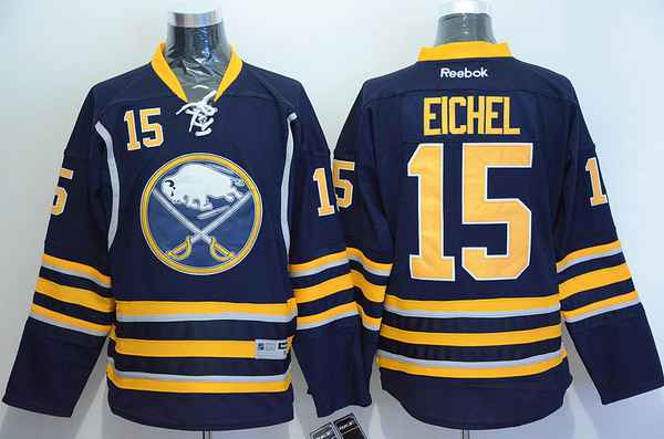 Men's Buffalo Sabres #15 Jack Eichel Home Navy Blue NHL Reebok Jersey