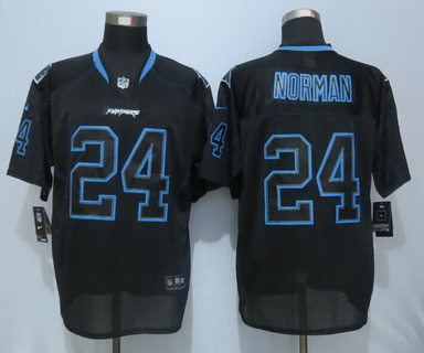 Men's Carolina Panthers #24 Josh Norman Lights Out Black NFL Nike Elite Jersey