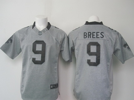 Men's New Orleans Saints #9 Drew Brees Nike Gray Gridiron 2015 NFL Gray Limited Jersey