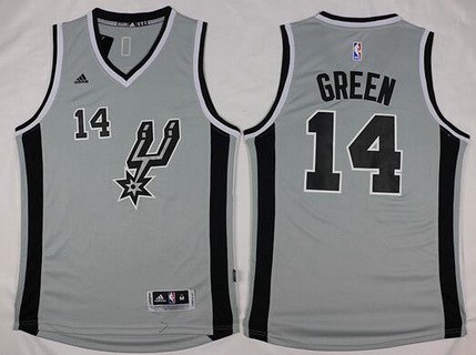 Men's San Antonio Spurs #14 Danny Green Revolution 30 Swingman 2015-16 Gray Jersey