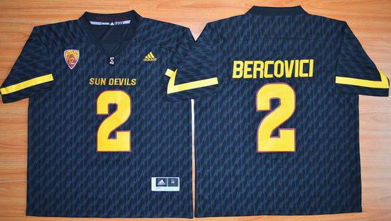 Men's Arizona State Sun Devils #2 Mike Bercovici Black Desert Ice 2015 College Football Jersey