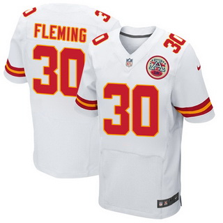 Men's Kansas City Chiefs #30 Jamell Fleming White Road NFL Nike Elite Jersey