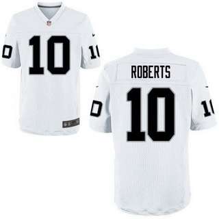 Men's Oakland Raiders #10 Seth Roberts White Road NFL Nike Elite Jersey