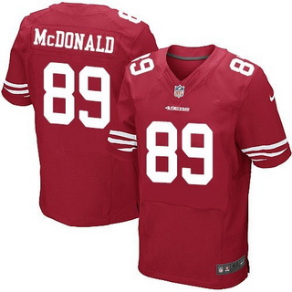 Men's San Francisco 49ers #89 Vance McDonald Scarlet Red Team Color NFL Nike Elite Jersey