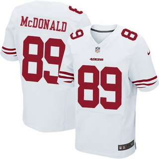 Men's San Francisco 49ers #89 Vance McDonald White Road NFL Nike Elite Jersey