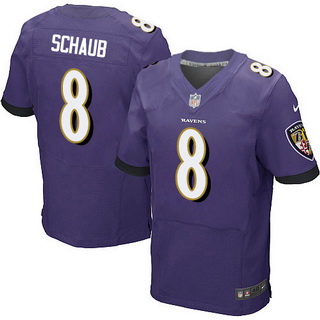 Men's Baltimore Ravens #8 Matt Schaub Purple Team Color NFL Nike Elite Jersey