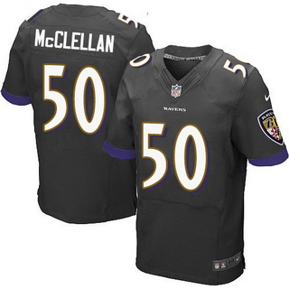 Men's Baltimore Ravens #50 Albert McClellan Black Alternate NFL Nike Elite Jersey