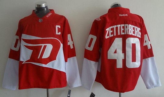 Men's Detroit Red Wings #40 Henrik Zetterberg Reebok Red 2016 Stadium Series Team Premier Jersey