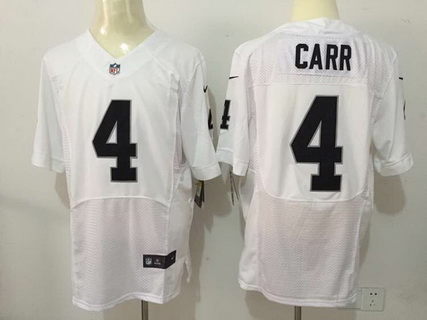Men's Oakland Raiders #4 Derek Carr White Road 2015 NFL Nike Elite Jersey