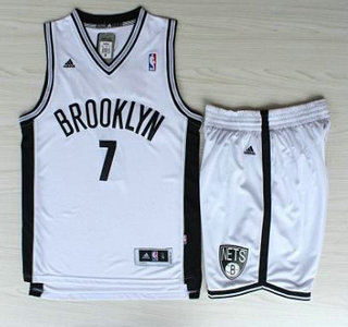 Brooklyn Nets #7 Joe Johnson White Revolution 30 Swingman Jerseys Shorts NBA Suits