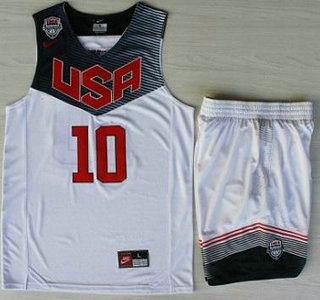 2014 USA Dream Team #10 Kyrie Irving White Basketball Jersey Suits