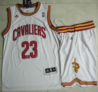 Cleveland Cavaliers #23 LeBron James White Revolution 30 Swingman Jersey Short Suits